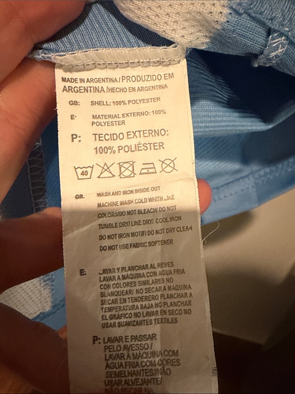 adidas Argentina Home Soccer Athletic Wear- Light Blue & White - Picture 5 of 10